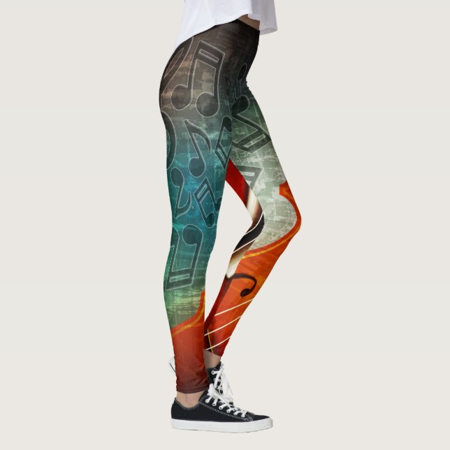 Cello und Musiknoten Leggings (Rechts)