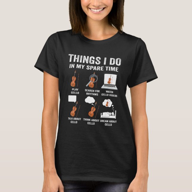 Cello Violinmusiker feiert Dinge, die ich in meine T-Shirt (Vorderseite)
