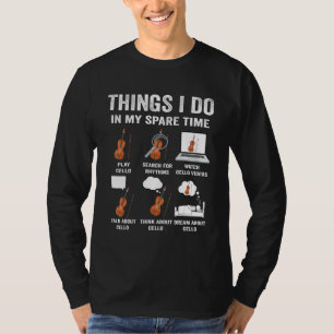 Cello Violinmusiker feiert Dinge, die ich in meine T-Shirt