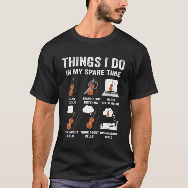 Cello Violinmusiker feiert Dinge, die ich in meine T-Shirt (Vorderseite)