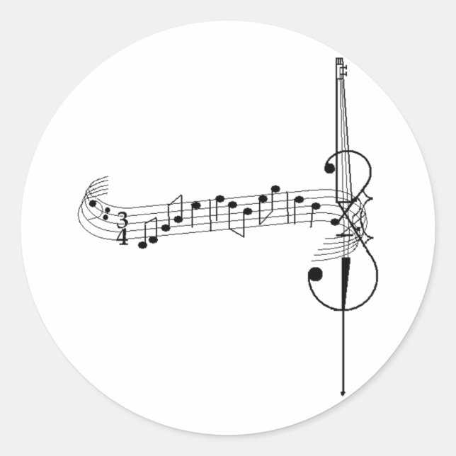 Cello Waltz Runder Aufkleber (Vorderseite)
