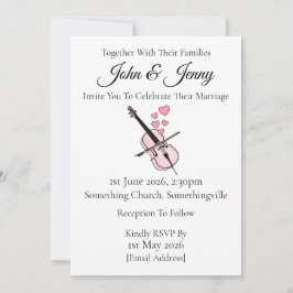 Cello Wedding Invitation Cellist String Musicians Einladung