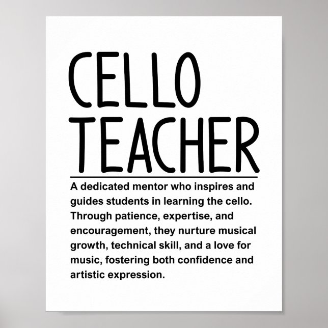 Cellolehrer Poster (Vorne)
