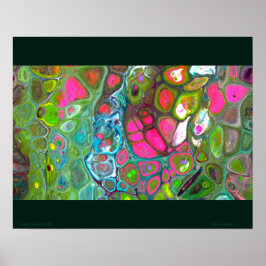 "Cells In Conflict", acrylic, abstract, expression Poster