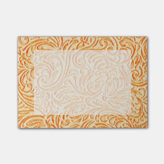 Celosia orange Vintager Scrollwork grafischer Post-it Klebezettel