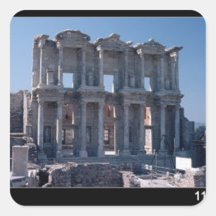Celsus Bibliothek, errichtet in ANZEIGE 135 Quadratischer Aufkleber