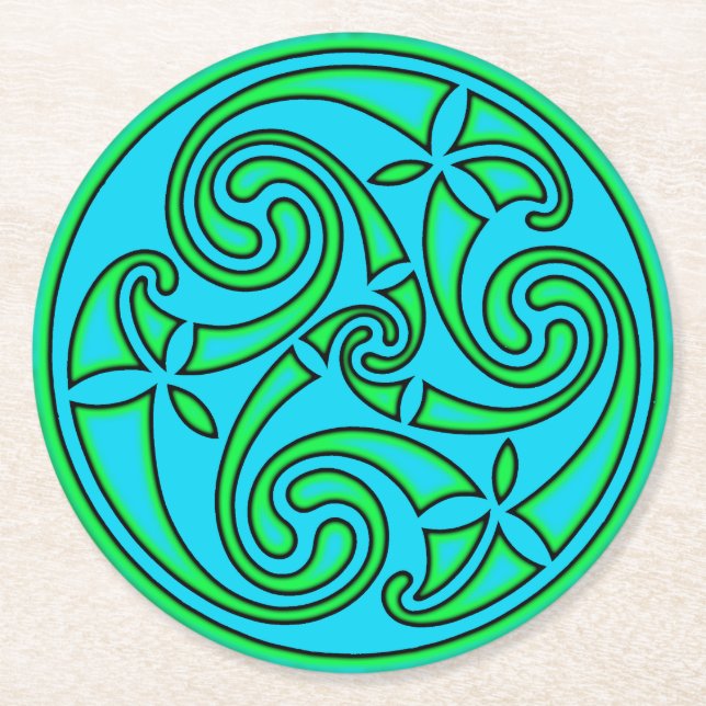 Celtic Art & Design Paper Coasters Runder Pappuntersetzer (Vorderseite)
