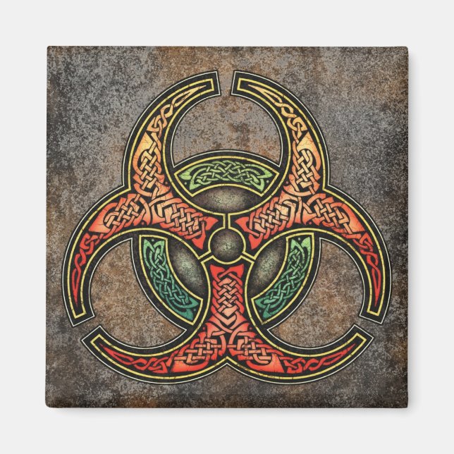 Celtic Biogefährdung Square Magnet (Vorne)