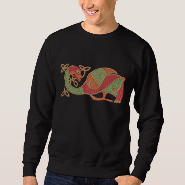 Celtic Bird Besticktes Sweatshirt (Vorderseite)