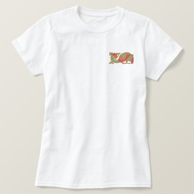 Celtic Bird Besticktes T-Shirt (Design vorne)