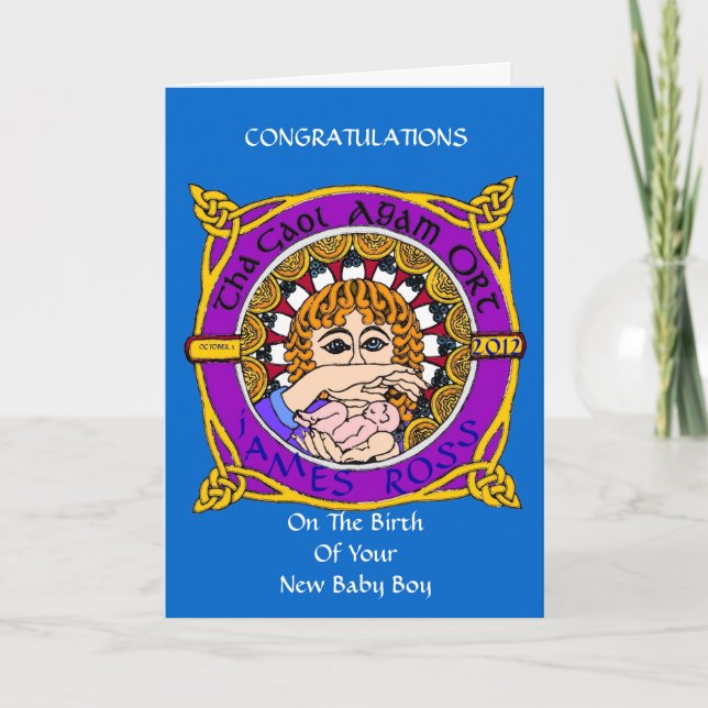 Celtic Birth Blessing Grüße Card Karte (Vorderseite)