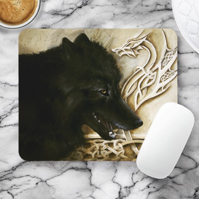 Celtic Black Wolf Mousepad (Von Creator hochgeladen)