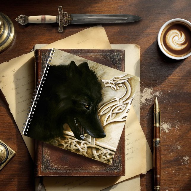 Celtic Black Wolf Notizbuch (Von Creator hochgeladen)