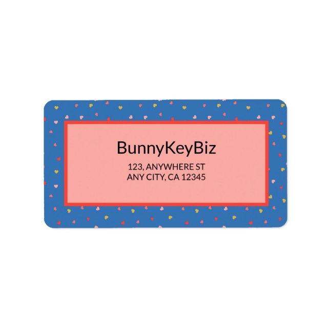 Celtic Blue Mini Hearts Geschäftsadresse Adressaufkleber (Vorne)