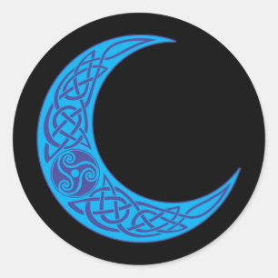 Celtic Blue Moon Runder Aufkleber