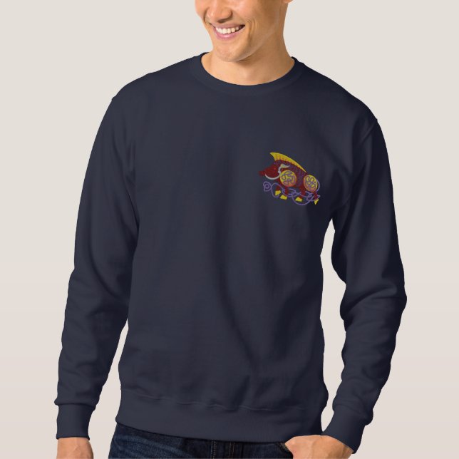 Celtic Boar Besticktes Sweatshirt (Vorderseite)