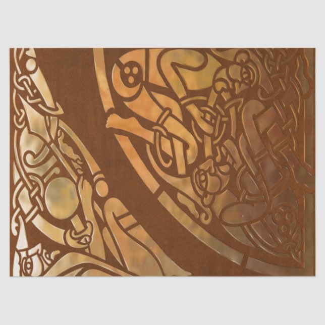 Celtic Brown Suade Tribal Art Seidenpapier (Vorderseite)