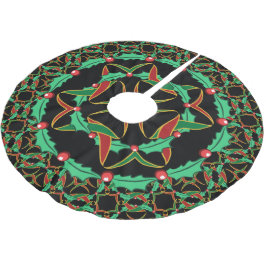 Celtic Christmas Holly Wreath Pattern Polyester Weihnachtsbaumdecke
