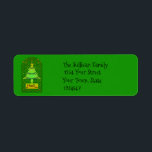 Celtic Christmas Tree Return Address Label<br><div class="desc">Ein farbenfroher Weihnachtsbaum mit leuchtenden Lichtern im Hintergrund der keltischen Knüpfarbeit Konturen. Personalisieren Sie mit Ihrem Namen und Ihrer Adresse,  oder geben Sie als Geschenk.</div>