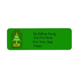 Celtic Christmas Tree Return Address Label