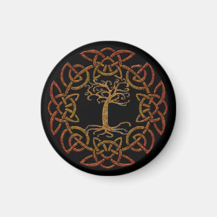 Celtic Circle Tree of Life Irish Fan Magnet