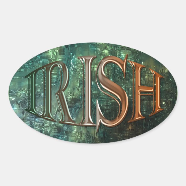 CELTIC CLASSICS Irish Flag Collection Ovaler Aufkleber (Vorderseite)
