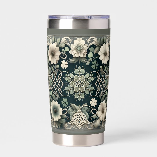 Celtic Clover Floral Charm Thermobecher (Vorderseite)