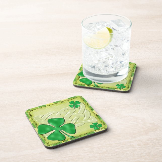 Celtic Clover Irish 3D Untersetzer (Rechte Seite)