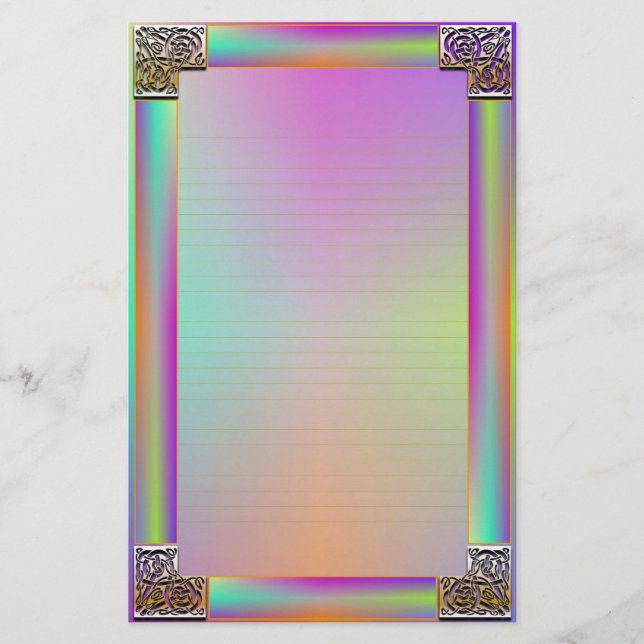 "Celtic Corners One" Fine Lined Stationery Briefpapier (Vorderseite)