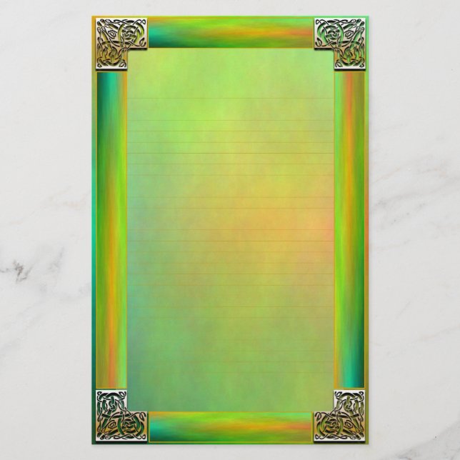 "Celtic Corners Two" Feinseifenböden Briefpapier (Vorderseite)