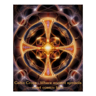 Celtic Cosmic Energy Cross Poster