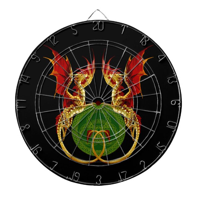 Celtic Crescent Moon and Dragons Dartscheibe (vorne)