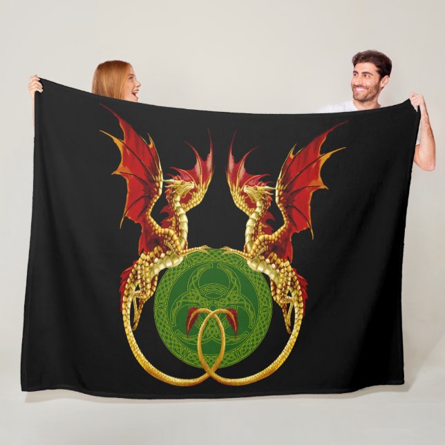 Celtic Crescent Moon and Dragons Fleecedecke (Beispiel)