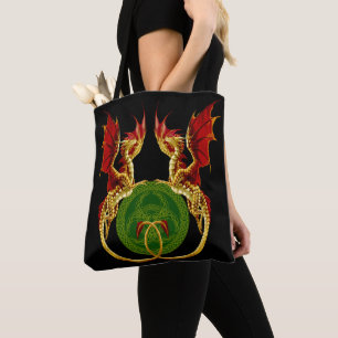 Celtic Crescent Moon and Dragons Tasche