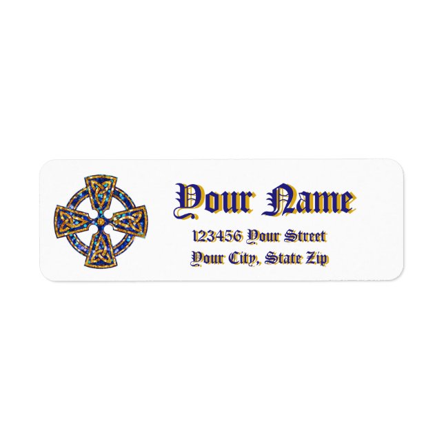 Celtic Cross Blue und Gold (Vorne)