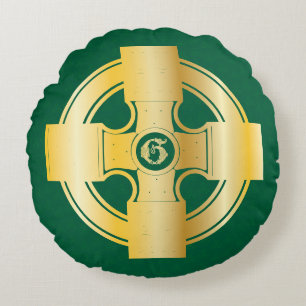 Celtic Cross Celtic Knot Letter G Monogram Rundes Kissen