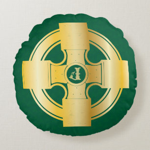 Celtic Cross Celtic Knot Letter J Monogram Rundes Kissen