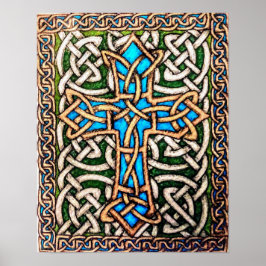 "Celtic Cross Design "- Pen & Pencil Poster
