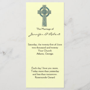 Celtic Cross in Aquamarin und Elfenbeinheirat Programm