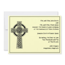 Celtic Cross in Black Ivory Hochzeit Einladung