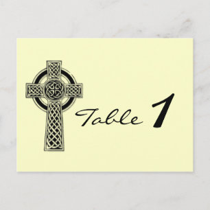 Celtic Cross in Black Ivory Wedding Tischnummer