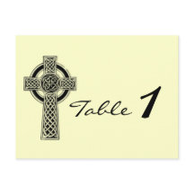 Celtic Cross in Black Ivory Wedding Tischnummer