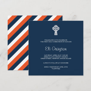 Celtic Cross Invitation - Boy Baptisse Einladung
