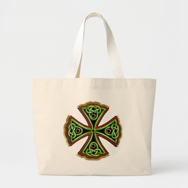 Celtic Cross Irish Art History Collection Jumbo Stoffbeutel (Vorne)