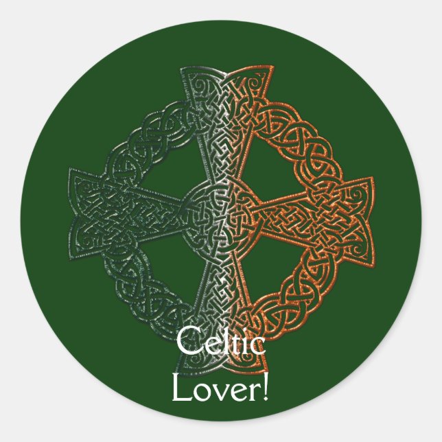 CELTIC CROSS IRISH CLASSICS Collection Runder Aufkleber (Vorderseite)