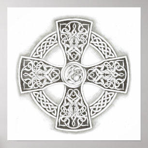 Celtic Cross Irish Poster Fine Art Print