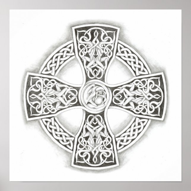 Celtic Cross Irish Poster Fine Art Print (Vorne)