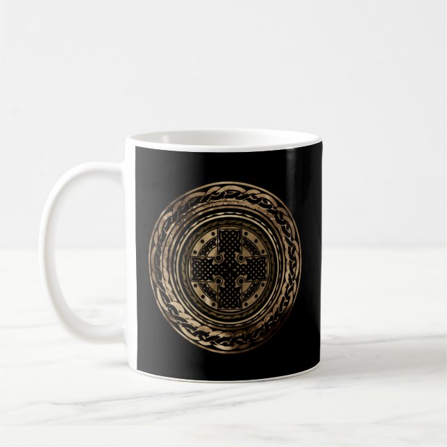 Celtic Cross Knot Irish Scottish Shield Warrior Kaffeetasse (Links)