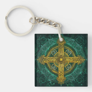 Celtic Cross Logo #6 Digitale Kunst Schlüsselanhänger