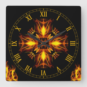 Celtic Cross ~ Out of the Crucible ~ * ~ Quadratische Wanduhr